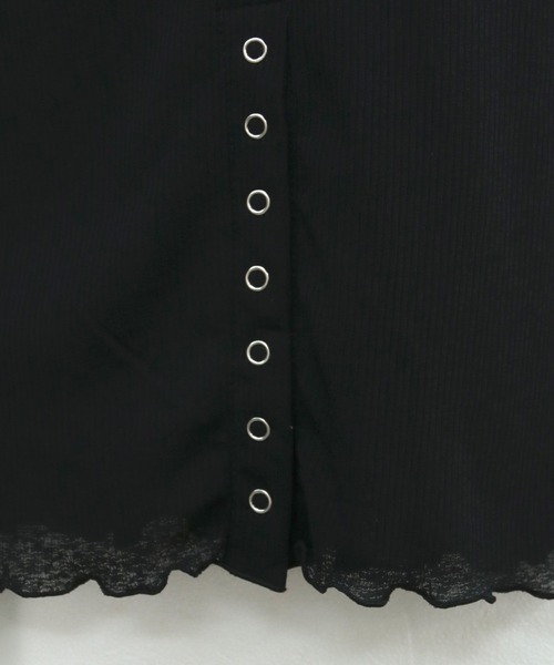 HER CLOSET(ハークローゼット)の「【HER CLOSET】シアーハーフスリーブバックスリットカットソー(Tシャツ/カットソー・レディース・ブラック/アイボリー・M)」の22枚目の写真