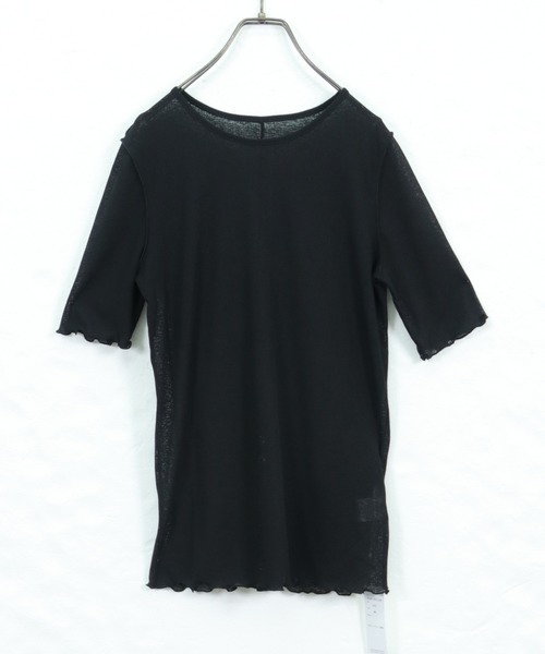 HER CLOSET(ハークローゼット)の「【HER CLOSET】シアーハーフスリーブバックスリットカットソー(Tシャツ/カットソー・レディース・ブラック/アイボリー・M)」の19枚目の写真