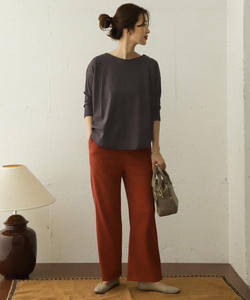 URBAN RESEARCH DOORS（アーバンリサーチドアーズ）の「ショルダータックスムースプルオーバー（Tシャツ/カットソー・レディース・ライトカーキ/ライトグレー/チャコールグレー・ONE）」の8枚目の写真