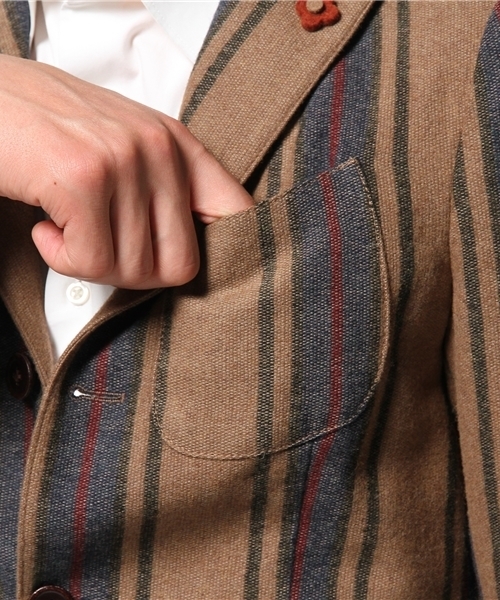 LARDINI ラルディーニ EASY マルチストライプ テーラードジャケット