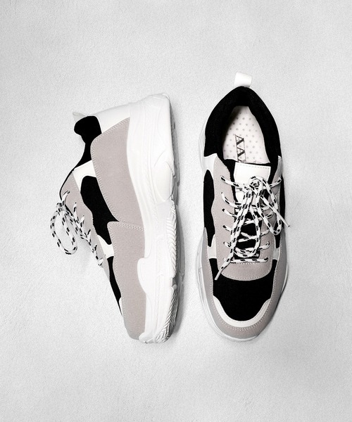 AAA+（サンエープラス）の「AAA+ ダッドスニーカー ハイテクスニーカー（スニーカー・メンズ・ブラック×グレー/ベージュ/ホワイト/ブラック×ブラック/ブラック・37/36/43/41/39/40/35/44/42/38）」の4枚目の写真