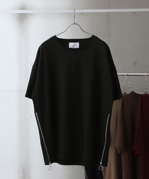anown（アノン）の「WリングジップポンチビッグT【ファッションインフルエンサー KEI×anown 限定コラボ】（Tシャツ/カットソー・メンズ・エメラルドブルー/ブラック/ベージュ/ネイビー/ブラウン/グレー/オフホワイト/ワイン・S/L）」の10枚目の写真