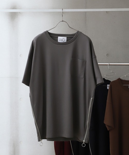 anown（アノン）の「WリングジップポンチビッグT【ファッションインフルエンサー KEI×anown 限定コラボ】（Tシャツ/カットソー・メンズ・エメラルドブルー/ブラック/ベージュ/ネイビー/ブラウン/グレー/オフホワイト/ワイン・S/L）」の11枚目の写真