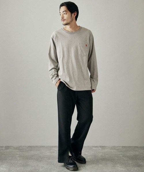 UNIVERSAL OVERALL(ユニバーサルオーバーオール)の「UNIVERSAL OVERALL/ユニバーサルオーバーオール POCKET LONG-TEE ポケット付き長袖カットソー(Tシャツ/カットソー・メンズ・ホワイト/ブラック/ベージュ/オレンジ/杢グレー・S/M/L/XL)」の16枚目の写真