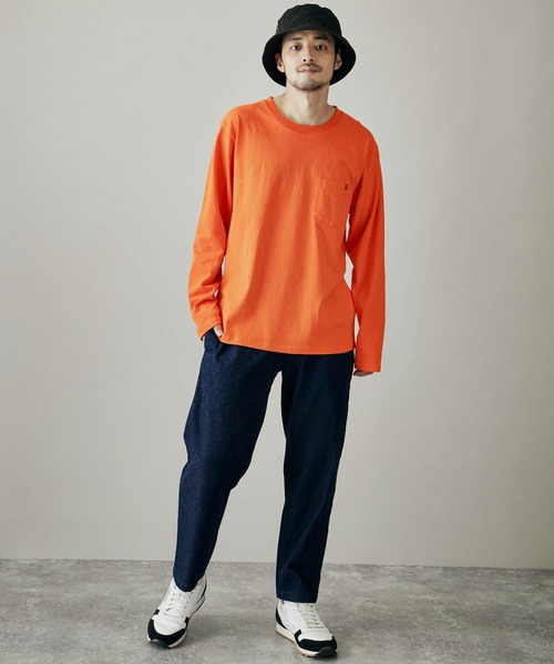 UNIVERSAL OVERALL(ユニバーサルオーバーオール)の「UNIVERSAL OVERALL/ユニバーサルオーバーオール POCKET LONG-TEE ポケット付き長袖カットソー(Tシャツ/カットソー・メンズ・ホワイト/ブラック/ベージュ/オレンジ/杢グレー・S/M/L/XL)」の17枚目の写真