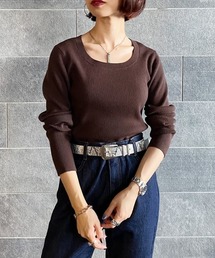 PAGEBOY | クルーリブニット(ニット/セーター)