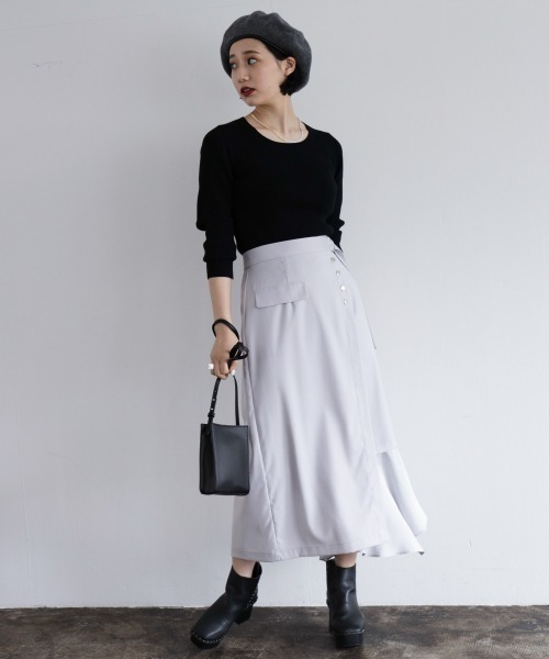 PAGEBOY（ページボーイ）の「クルーリブニット（ニット/セーター・レディース・ライラック/ブラック/ブラウン/オフホワイト・FREE）」の7枚目の写真