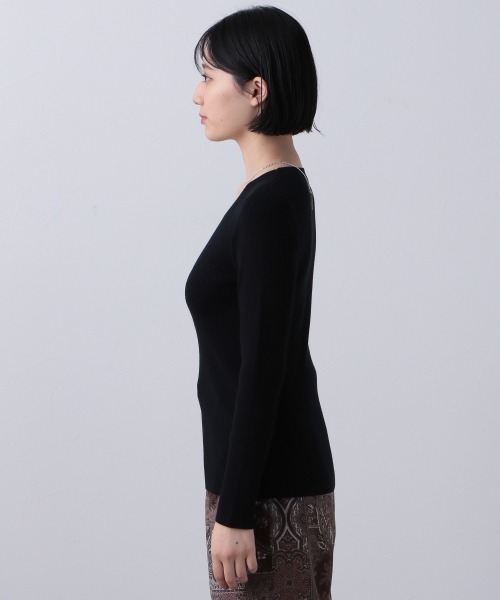 PAGEBOY（ページボーイ）の「クルーリブニット（ニット/セーター・レディース・ライラック/ブラック/ブラウン/オフホワイト・FREE）」の11枚目の写真