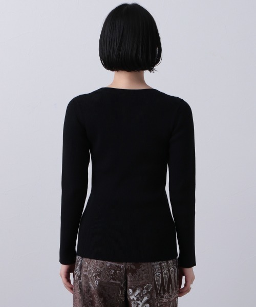 PAGEBOY（ページボーイ）の「クルーリブニット（ニット/セーター・レディース・ライラック/ブラック/ブラウン/オフホワイト・FREE）」の12枚目の写真