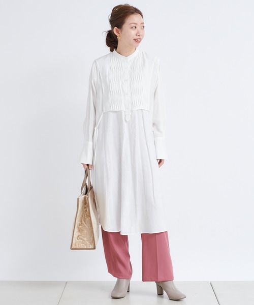 DouDou（ドゥドゥ）の「レイヤードシャツワンピース（ワンピース・レディース・オフホワイト/ブラック/ミント・FREE）」の10枚目の写真