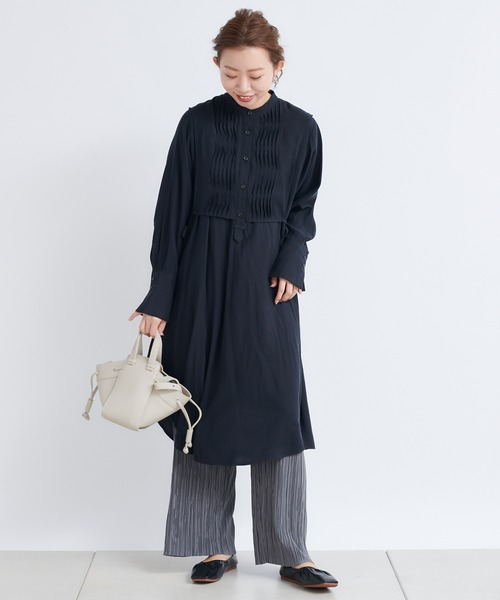 DouDou（ドゥドゥ）の「レイヤードシャツワンピース（ワンピース・レディース・オフホワイト/ブラック/ミント・FREE）」の17枚目の写真