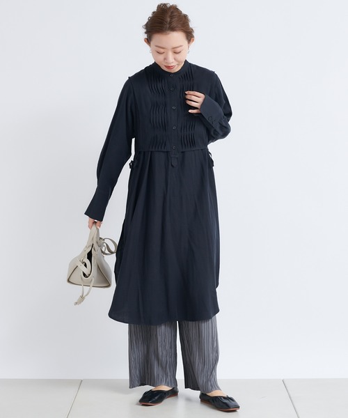 DouDou（ドゥドゥ）の「レイヤードシャツワンピース（ワンピース・レディース・オフホワイト/ブラック/ミント・FREE）」の19枚目の写真