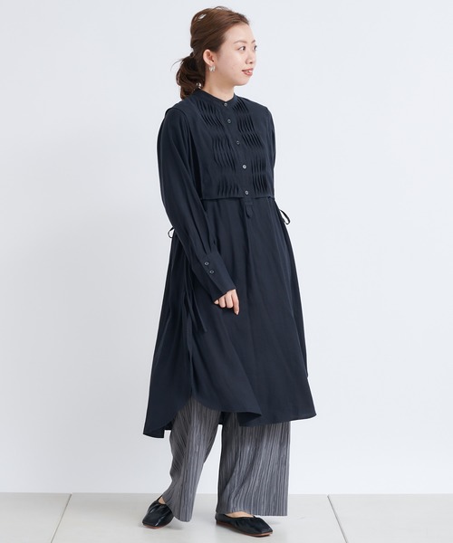 DouDou（ドゥドゥ）の「レイヤードシャツワンピース（ワンピース・レディース・オフホワイト/ブラック/ミント・FREE）」の21枚目の写真