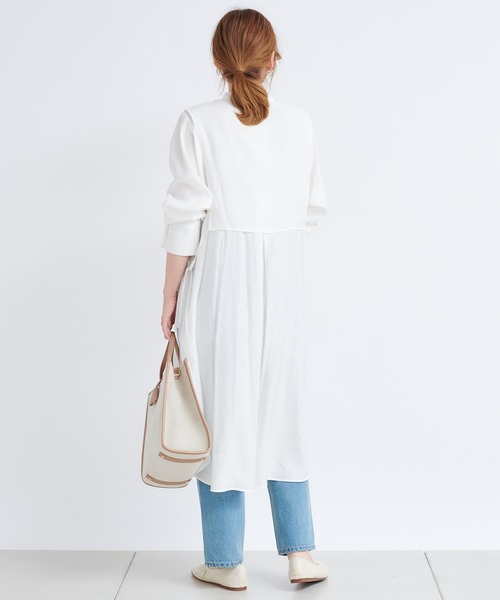 DouDou（ドゥドゥ）の「レイヤードシャツワンピース（ワンピース・レディース・オフホワイト/ブラック/ミント・FREE）」の6枚目の写真