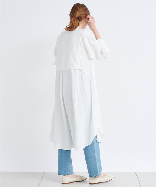 DouDou（ドゥドゥ）の「レイヤードシャツワンピース（ワンピース・レディース・オフホワイト/ブラック/ミント・FREE）」の7枚目の写真