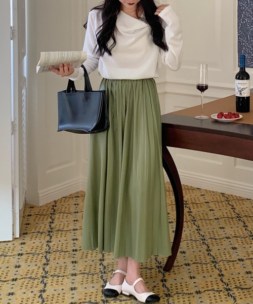 ABITOKYO（アビトーキョー）の「フェイクレザープリーツスカート（スカート・レディース・ブラック/ベージュ/ブラウン/シルバー/ライトグリーン/ブルーグレー/キャメル/ボルドー・FREE/L）」の17枚目の写真