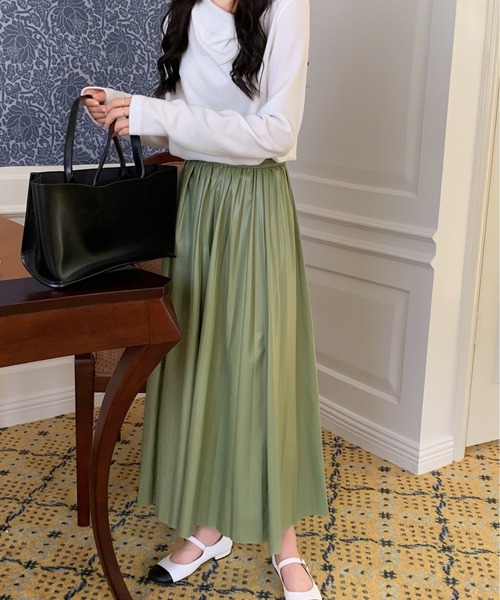 ABITOKYO（アビトーキョー）の「フェイクレザープリーツスカート（スカート・レディース・ブラック/ベージュ/ブラウン/シルバー/ライトグリーン/ブルーグレー/キャメル/ボルドー・FREE/L）」の14枚目の写真