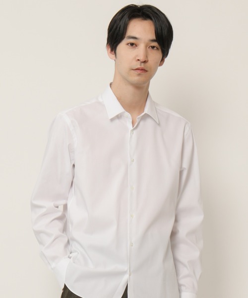 KASHIYAMA（カシヤマ）の「ショートポイントレギュラーロングスリーブ　ロイヤルオックス　カジュアルテイルシャツ（シャツ/ブラウス・メンズ・ネイビー/ホワイト・マルチサイズ）」の2枚目の写真