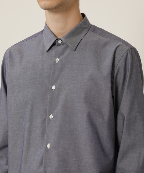 KASHIYAMA（カシヤマ）の「ショートポイントレギュラーロングスリーブ　ロイヤルオックス　カジュアルテイルシャツ（シャツ/ブラウス・メンズ・ネイビー/ホワイト・マルチサイズ）」の15枚目の写真