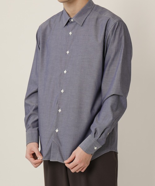 KASHIYAMA（カシヤマ）の「ショートポイントレギュラーロングスリーブ　ロイヤルオックス　カジュアルテイルシャツ（シャツ/ブラウス・メンズ・ネイビー/ホワイト・マルチサイズ）」の19枚目の写真