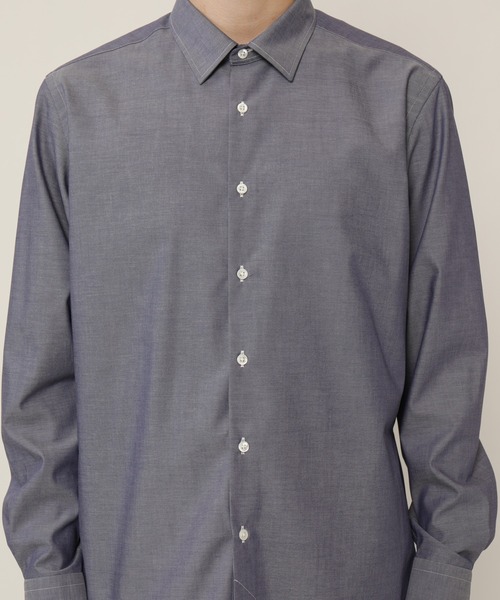 KASHIYAMA（カシヤマ）の「ショートポイントレギュラーロングスリーブ　ロイヤルオックス　カジュアルテイルシャツ（シャツ/ブラウス・メンズ・ネイビー/ホワイト・マルチサイズ）」の20枚目の写真