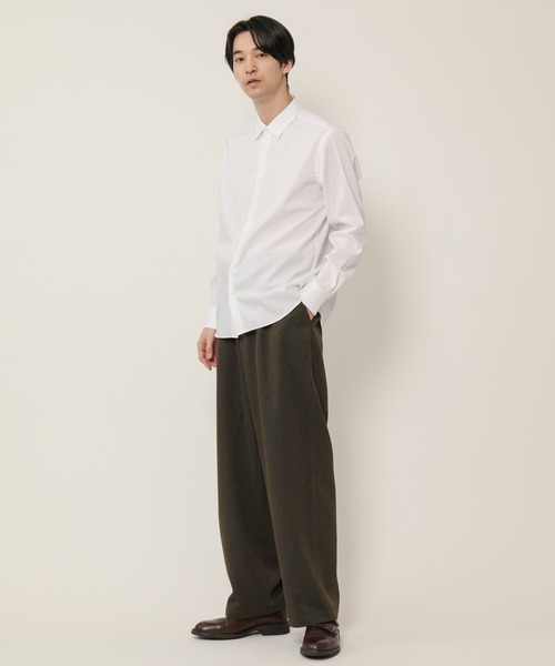 KASHIYAMA（カシヤマ）の「ショートポイントレギュラーロングスリーブ　ロイヤルオックス　カジュアルテイルシャツ（シャツ/ブラウス・メンズ・ネイビー/ホワイト・マルチサイズ）」の4枚目の写真