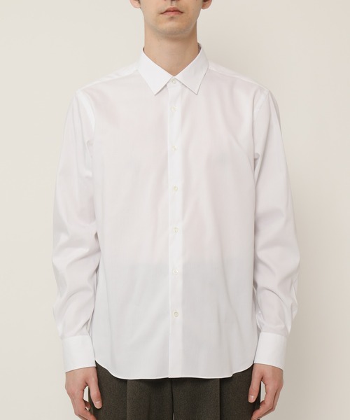 KASHIYAMA（カシヤマ）の「ショートポイントレギュラーロングスリーブ　ロイヤルオックス　カジュアルテイルシャツ（シャツ/ブラウス・メンズ・ネイビー/ホワイト・マルチサイズ）」の5枚目の写真