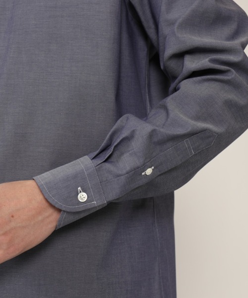 KASHIYAMA（カシヤマ）の「ショートポイントレギュラーロングスリーブ　ロイヤルオックス　カジュアルテイルシャツ（シャツ/ブラウス・メンズ・ネイビー/ホワイト・マルチサイズ）」の18枚目の写真