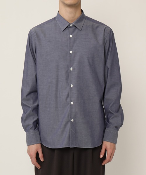 KASHIYAMA（カシヤマ）の「ショートポイントレギュラーロングスリーブ　ロイヤルオックス　カジュアルテイルシャツ（シャツ/ブラウス・メンズ・ネイビー/ホワイト・マルチサイズ）」の11枚目の写真