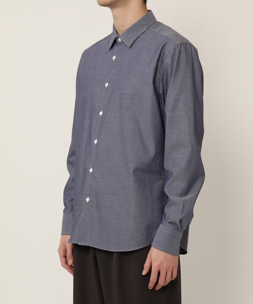 KASHIYAMA（カシヤマ）の「ショートポイントレギュラーロングスリーブ　ロイヤルオックス　カジュアルテイルシャツ（シャツ/ブラウス・メンズ・ネイビー/ホワイト・マルチサイズ）」の12枚目の写真