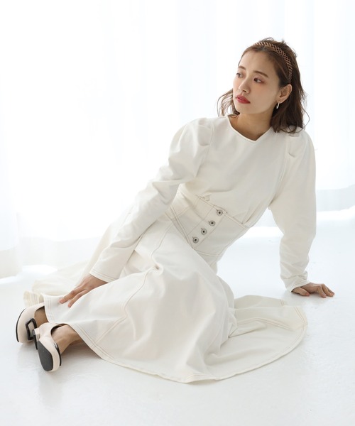 one after another NICE CLAUP（ワンアフターアナザーナイスクラップ）の「カットデニムトップス（Tシャツ/カットソー・レディース・ブラック/オフホワイト/インディゴブルー・FREE）」の18枚目の写真