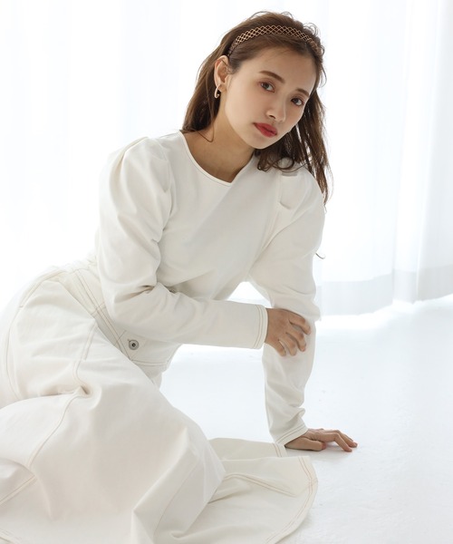 one after another NICE CLAUP（ワンアフターアナザーナイスクラップ）の「カットデニムトップス（Tシャツ/カットソー・レディース・ブラック/オフホワイト/インディゴブルー・FREE）」の21枚目の写真