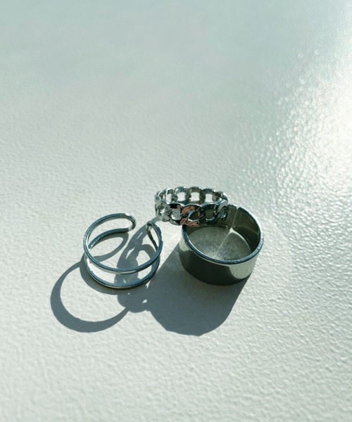 kutir(クティール)の「kutirlune/3セットフリーサイズリング(リング・レディース・シルバー・FREE)」の2枚目の写真