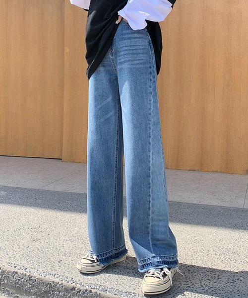 セール ハイウエスト フレア フリンジデニム デニムパンツ Opinion Korean Town オピニオン コリアン タウン のファッション通販 Zozotown