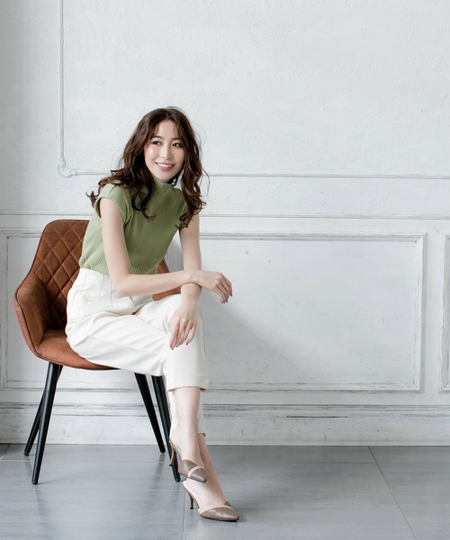 Julia Boutique（ジュリアブティック）の「ハイネックリブニットトップス・カットソー/21001（ニット/セーター・レディース・ホワイト/ブラック/ベージュ/パープル/イエロー/グリーン系その他・ONE）」の14枚目の写真