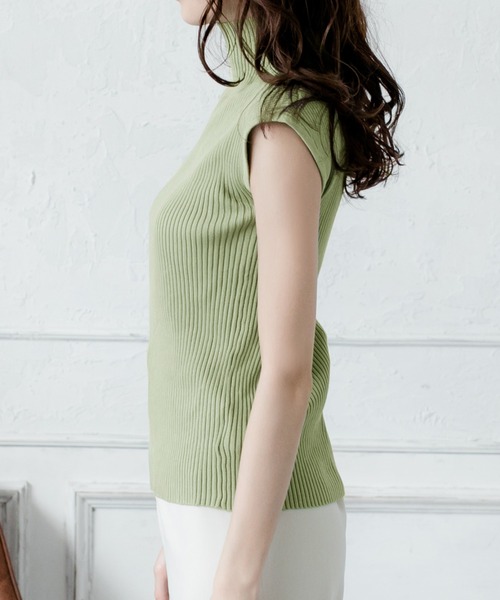 Julia Boutique（ジュリアブティック）の「ハイネックリブニットトップス・カットソー/21001（ニット/セーター・レディース・ホワイト/ブラック/ベージュ/パープル/イエロー/グリーン系その他・ONE）」の19枚目の写真