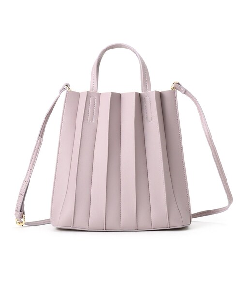 SHOO・LA・RUE（シューラルー）の「◆【ポシェット付】プリーツトート（トートバッグ・レディース・ブラック/ベージュ/ライトパープル・00）」の6枚目の写真