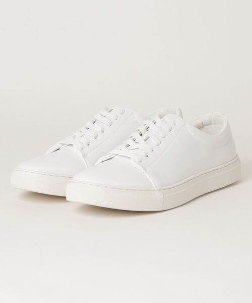 WEGO(ウィゴー)の「WEGO/PUプレーンスニーカー(スニーカー・メンズ・ホワイト/ブラック・LARGE/MEDIUM)」の1枚目の写真