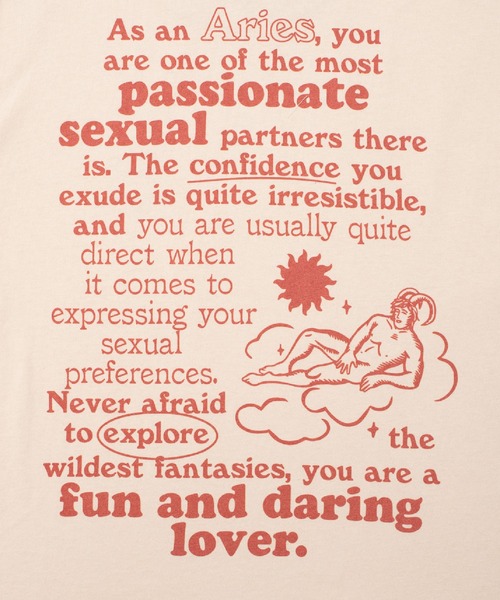 Carne Bollente（カルネボレンテ）の「【Carne Bollente/カルネボレンテ】THE EROSCOPE ARIES Tシャツ(牡羊座)（Tシャツ/カットソー・メンズ・ベージュ・M/S/L）」の14枚目の写真