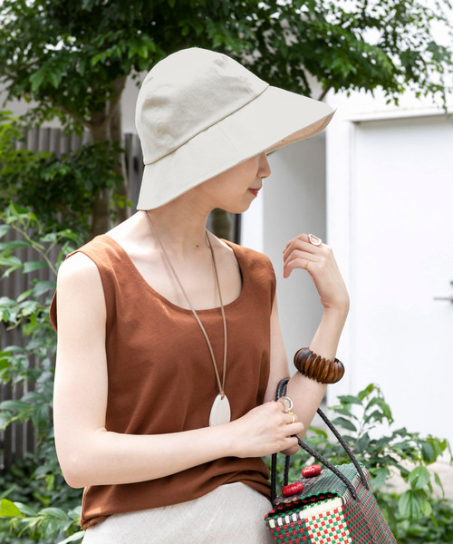 URBAN RESEARCH(アーバンリサーチ)の「ラウンドバケットハット(ハット・レディース・ダークブラウン/オフホワイト/ナチュラル・-)」の4枚目の写真