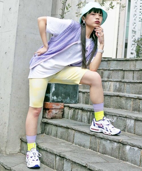 atmos pink（アトモスピンク）の「atmos pink タイダイ柄 バイカー パンツ（その他パンツ・レディース・グレー/イエロー/ブルー・FREE）」の6枚目の写真