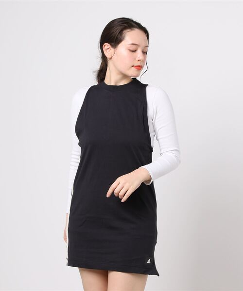 adidas（アディダス）の「【別注】アディダス adidas WリサイクルコットンTANKDRESS 限定コラボ（ワンピース・レディース・オフホワイト/ブラック・M/L/XL）」の2枚目の写真