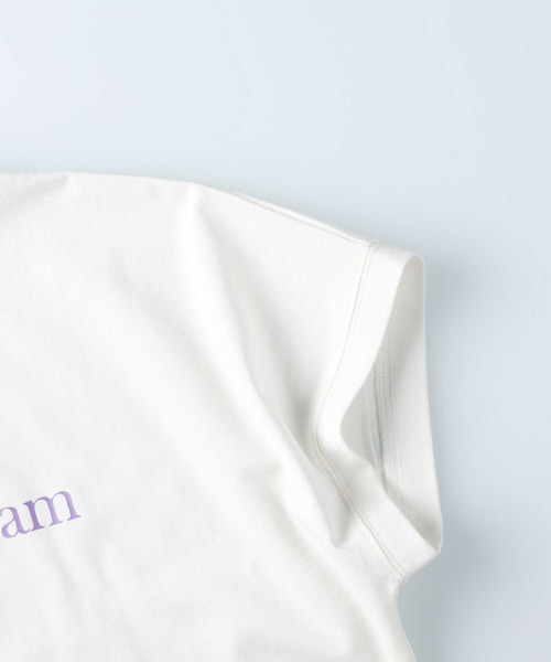 HONEYSUCKLE ROSE（ハニーサックルローズ）の「【HONEYSUCKLE ROSE】ラウンドプリントＴシャツ（Tシャツ/カットソー・レディース・ホワイト/パープル/サックスブルー/ブラック/ホワイト×レッド/ホワイト×イエロー/ブラック×レッド・M/L）」の12枚目の写真