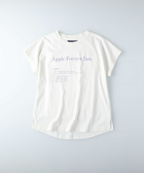 HONEYSUCKLE ROSE（ハニーサックルローズ）の「【HONEYSUCKLE ROSE】ラウンドプリントＴシャツ（Tシャツ/カットソー・レディース・ホワイト/パープル/サックスブルー/ブラック/ホワイト×レッド/ホワイト×イエロー/ブラック×レッド・M/L）」の19枚目の写真