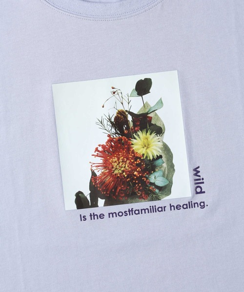 HONEYSUCKLE ROSE（ハニーサックルローズ）の「【HONEYSUCKLE ROSE】ラウンドプリントＴシャツ（Tシャツ/カットソー・レディース・ホワイト/パープル/サックスブルー/ブラック/ホワイト×レッド/ホワイト×イエロー/ブラック×レッド・M/L）」の18枚目の写真