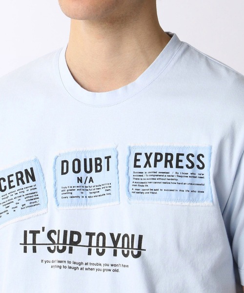 HIDEAWAYS NICOLE（ハイダウェイニコル）の「パッチワークロゴプリントTシャツ（Tシャツ/カットソー・メンズ・ピンク/ブラック/ネイビー/ホワイト/サックスブルー・MEDIUM/LARGE/X-LARGE）」の10枚目の写真