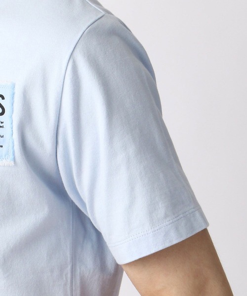 HIDEAWAYS NICOLE（ハイダウェイニコル）の「パッチワークロゴプリントTシャツ（Tシャツ/カットソー・メンズ・ピンク/ブラック/ネイビー/ホワイト/サックスブルー・MEDIUM/LARGE/X-LARGE）」の11枚目の写真