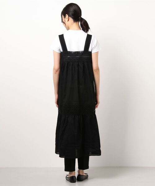 POU DOU DOU（プードゥドゥ）の「ソフトローンレースキャミワンピース（ワンピース・レディース・ブラック/オフホワイト・3）」の4枚目の写真