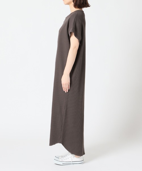 SLOBE citron.（スローブシトロン）の「SLOBE citron. ワッフルデザインワンピース【手洗い可能】◆（ワンピース・レディース・ナチュラル/グレー・FREE）」の6枚目の写真