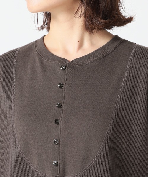 SLOBE citron.（スローブシトロン）の「SLOBE citron. ワッフルデザインワンピース【手洗い可能】◆（ワンピース・レディース・ナチュラル/グレー・FREE）」の9枚目の写真